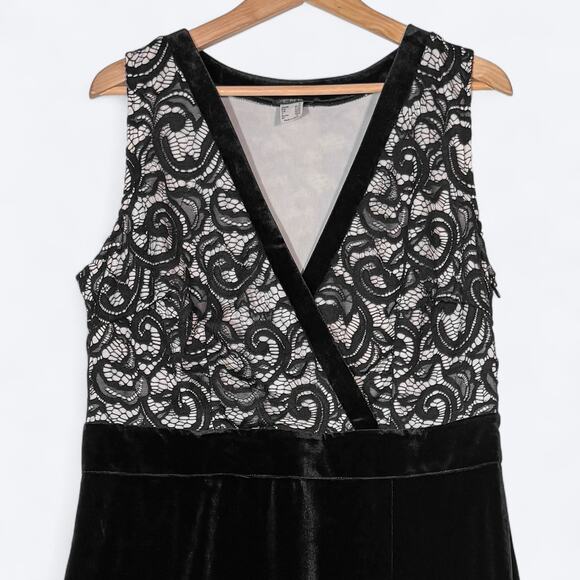 Venus Long Velvet Lace Sheath Cocktail Dress Womens‎ 16 Goth Sexy Whimsygoth - Picture 1 of 8